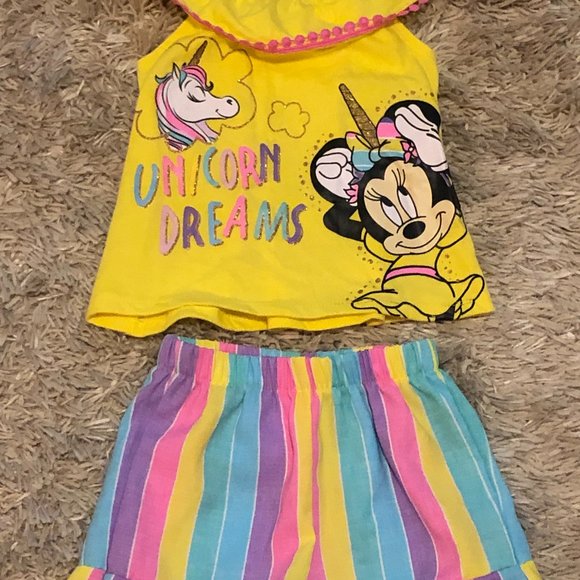Minnie Mouse Graphic Top and Shorts,2pc Outfit Set - Picture 5 of 10